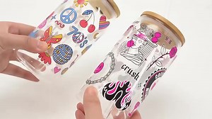 High Quality Wholesale Custom Uvdtf Dft Dtv Tumbler Uc Uv Dtf Cup Wraps 16oz Transfers Printing Stickers Decals for Glass Cups