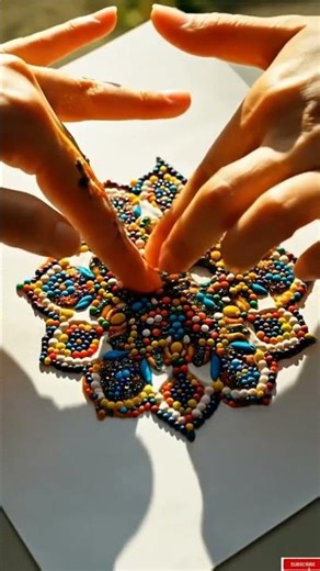 ASMR Seed Art 🎨 | Crushing Seeds to Sticky Mosaic Paste #Shorts #ASMR #foodASMR #satisfying