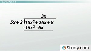 Polynomial Long Division | Overview & Examples - Video | Study.com