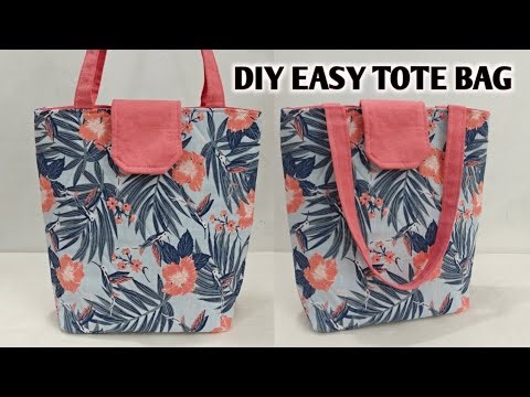 How to make a Tote bag at home | DIY Shopping Bag Sewing Tutorial | Cloth Bag Cutting and Stitching