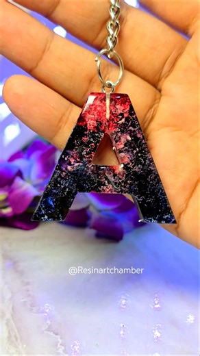 Handmade Alphabet A Resin Keychain | Stylish Letter Initial Key Ring | #keychain #resinart #short