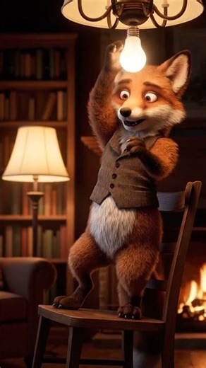 Fox Tries to Fix a Lightbulb Falls Off the Chair! | Funny Home Repair Fail | Easy Loop