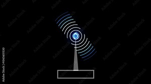 Technology Radio wave station signal animation background 4k resolution.