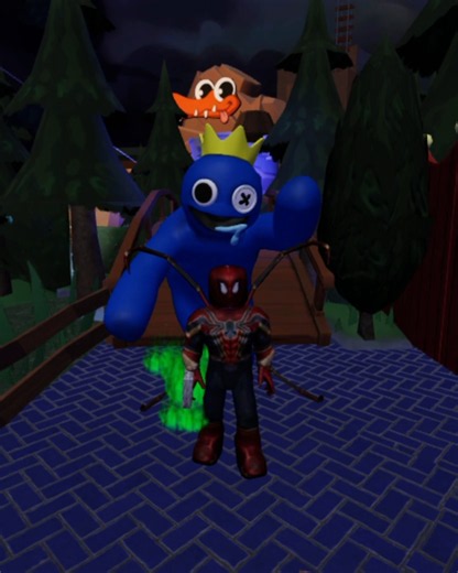 Rainbow Friends Chapter 2 Spiderman 🕷️ V's Blue 💙 Monster Jumpscares #rainbowfriends #roblox #shorts