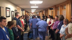 Today, we were honored to stage an Honor Walk, in which we stand in tribute and line the path from a patient’s room to the elevators that lead to surgery to honor the life of a patient who made the selfless decision to help others through organ donation. To all of you who are organ donors, we applaud your selfless decision. If you have not made that decision, you can learn more at www.DonateLife.net. | St. Mary's Medical Center