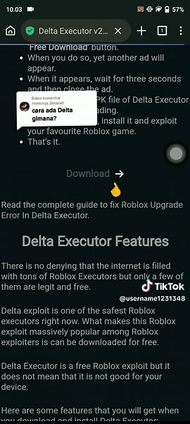 Cara Download Delta di Roblox: Tutorial Lengkap