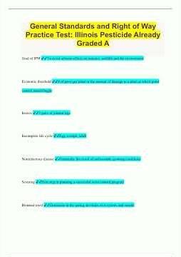 General Standards and Right of Way Practice Test Illinois Pesticide Already Graded A120