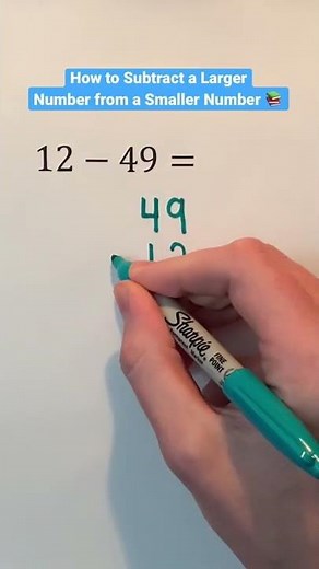 Subtracting Larger Numbers from Smaller Numbers #Shorts #math #maths #mathematics #lesson #howto