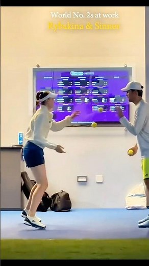 World No 2s at Work - Jannik Sinner & Elena Rybakina 🎾 #Shorts