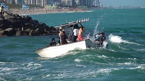 Haulover Inlet is not the place to break down at. Luckily for them, the outgoing tide worked in their favor and pushed them out. #wavyboats #haulover #hauloverinlet #hauloverboats #boataction #roughinlets | Wavy Boats