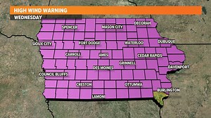 What is a high wind warning?