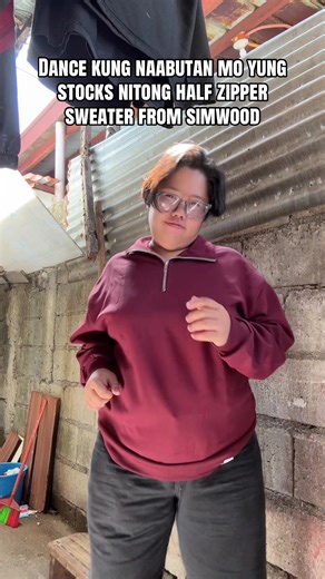 Ang pretty ng maroon color #simwood #simwoodsweatshirt #simwoodhalfzip #ootdfashion #ootd