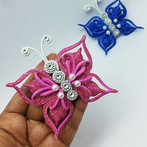 44K views · 3K reactions | Beautiful butterfly making easy tutorial with faom sheet paper. Wall decoration ideas with butterfly. #butterfly | Origami Art & Crafts | Facebook