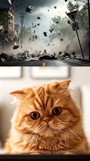 Cat Sees a Huge Explosion… His Face Says EVERYTHING 😳🐱 #cat #animals #catshorts #catlovers