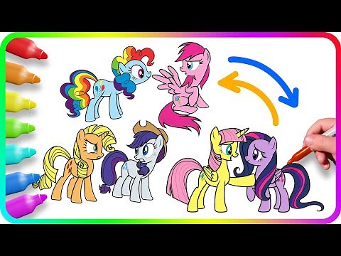 RECOLORING All Ponies, COLOR SWAP - Coloring Pages MY LITTLE PONY. How to color My Little Pony. MLP