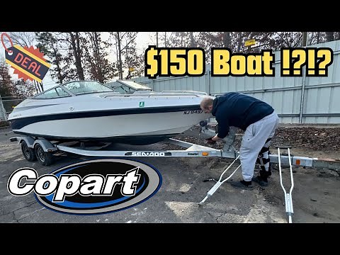 I buy a $150 Boat at Copart NJ Auction (2000 Crownline 202br) Picking up PART: 1