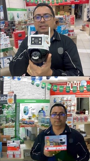 Câmera IP Wi-Fi 360° com duas lentes para ambiente externo KP-CA 199 da ípega com Rastreamento