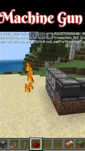 Minecraft Fire Charge Machine Gun 🔥 | OP Minecraft Weapon!#trending #gaming ##shorts