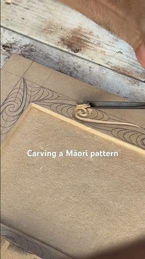 Carving a Māori pattern #fyp #carving #maori #nz #wood