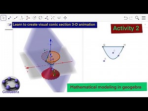 Conic section 3-D Animation in geogebra |Learn to create conic section animation in geogebra |Visual