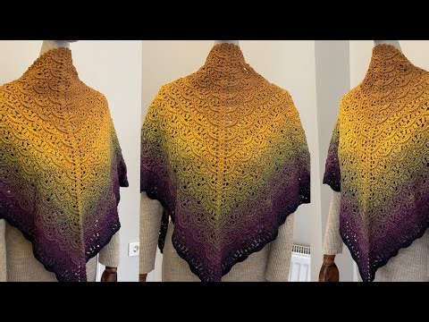 Beautiful Crochet Triangle Shawl Tutorial | Step by Step for Beginners