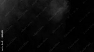Transparent smoke clouds, abstract fog, white steam texture on black background