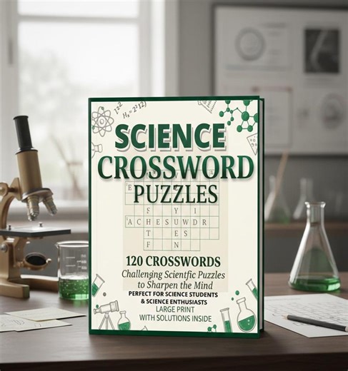 Science Crossword Puzzle Book | 120 STEM Trivia Games, Large Print| Solutions Inside - Etsy