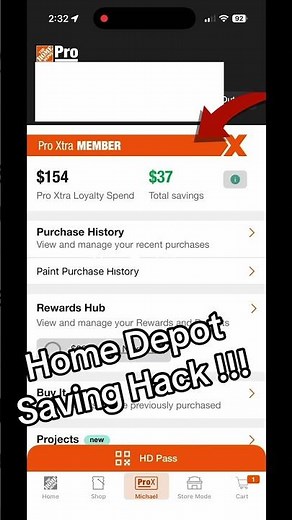 Home Depot pro xtra account how to use in store to save money #homedepot #diy