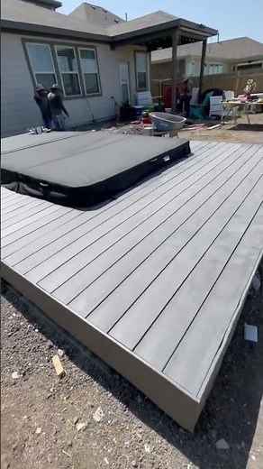 Composite deck installation for in ground swim spa (timber tech castle gate)