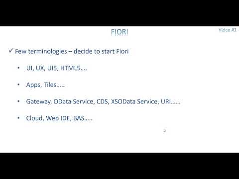 Video 1: Fiori - Brief about FIORI