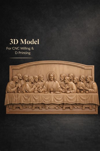 The Last Supper 3D Relief STL for CNC Router & 3D Printing | Religious Wall Art Bas-relief - Etsy Canada