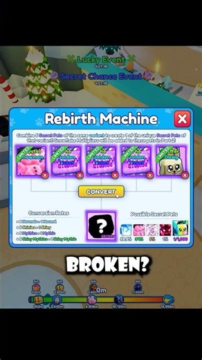 Is the Rebirth Machine Broken? (BGSI) #roblox #bubblegum #shorts