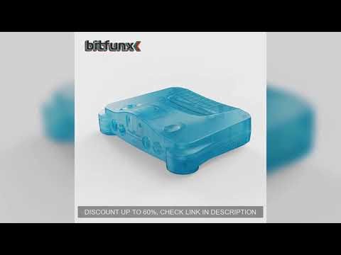 Bitfunx Ice Blue N64 Replacement Shell Transparent Case Protective Housing for Nintendo 64 Game Cons