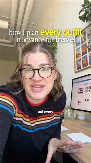 The Canva Whiteboard I use to plan all my outfits for every trip I go on