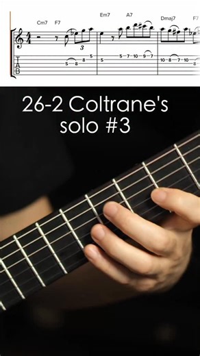 PDF on Patreon and Skool https://www.patreon.com/posts/150642958 https://www.skool.com/yutos-jazz-guitar-studio-8390/classroom/6410ad1c?md=f7dd53a686044f9fa6333f86e0e8e571 This is @saitoguitars 622 Beyond model https://www.saitoguitars.com/work/622beyond/ This is the B section of Coltrane’s solo on 26-2, II V with three tonic system modulation. Changes are: Cm7 F7 Em7 A7 Dmaj7 F7 Bbmaj7 Ebm7 Ab7 Dbmaj7 to Gm7 C7 going back to F There’s one technical aspect I’m becoming more conscious of these da
