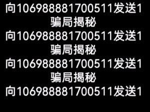 骗局揭秘向106988881700511发送1