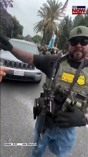 Viewer discretion: Protesters clashed with ICE agents in Los Angeles on Saturday. #breakingnews