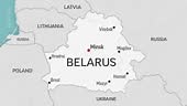 Belarus Map - Zoom on World Map. Animated Vector Map of the Belarus....