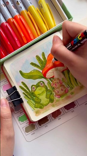 Ohuhu Marker Sketchbook Drawing #sketchbookart #ohuhumarkers #ohuhu #artshorts