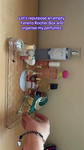 Used a fererro rocher box to organise my perfumes. #organisation #perfume #decor #makeuphacks #haul