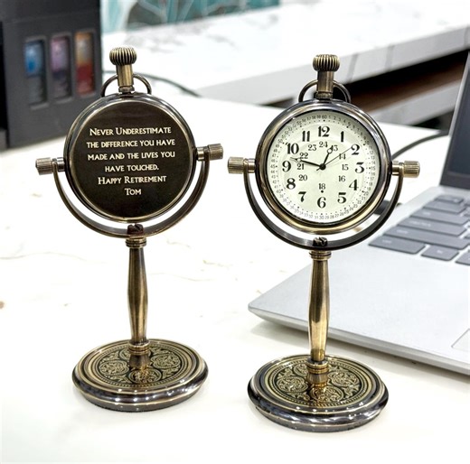 Retirement Gift for Men, Personalized Desk Clock, Corporate Gift, Retirement Gifts for Boss, Retirement Gifts for Teacher, Retro Table Clock - Etsy New Zealand