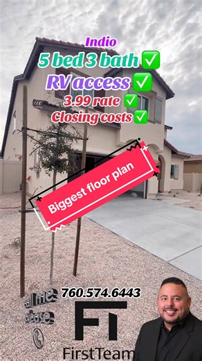 Check out the biggest floor plan available in this development. Great builder in sentence call text or DM for more info at Francisco Jilote 760-574-6443 with First Team Real Estate DRE01980528. #homeselling #homeselling #homeselling #homeownership #newconstruction