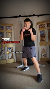 True Boxer's Stance . 1. Step your rear foot out just a little 2. Rotate your hips 3. Drive force from the ground up 4. Arms act as the whip not to be used as power 5. Fist flow and nearly touch each other 6. Fists and arms and shoulders are your shields . 💯 . #boxing #training #mma #power | americaroot.mma