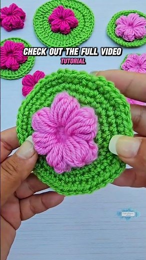Puff Flowers Round Motifs For Beginners #crochet