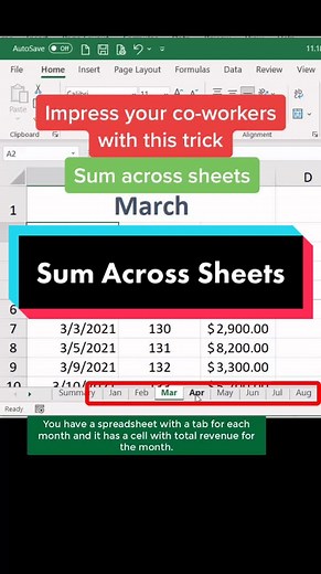 Sum Across Multiple Sheets in Excel Effectively