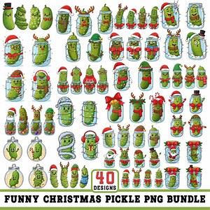 Funny Christmas Pickle PNG Bundle | Holiday Designs (digital Download) - Etsy
