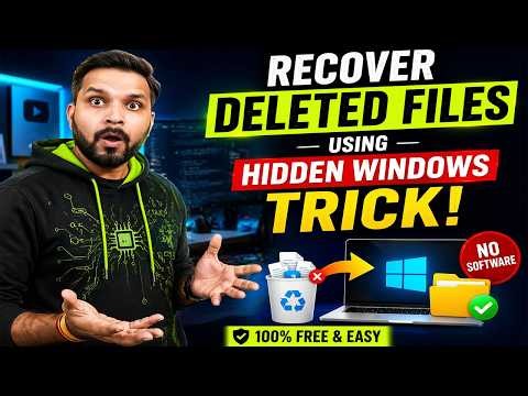 Recover Files without any software | Windows Hidden Trick 🔥