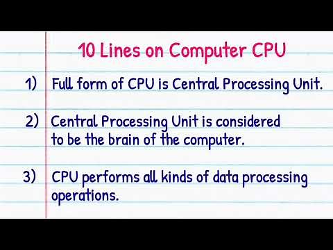 10 lines on Computer CPU || Computer CPU essay in english|| Few lines on Computer CPU in English