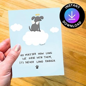Dog Sympathy Card Printable: Pet Loss Memorial Gift (digital Download) - Etsy