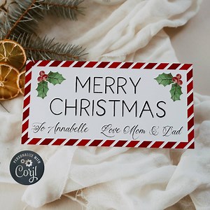 Christmas Money Envelope Template, Printable Merry Christmas Holiday Gift Envelope, Personalized Holly Cash Wallet, Instant Download - Etsy